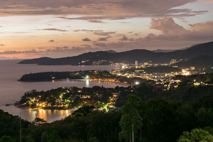 Patong Beach scenery at night